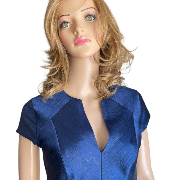 New! Kay Unger New York NavyBlue V Neck long dress size 4 - Picture 6 of 14